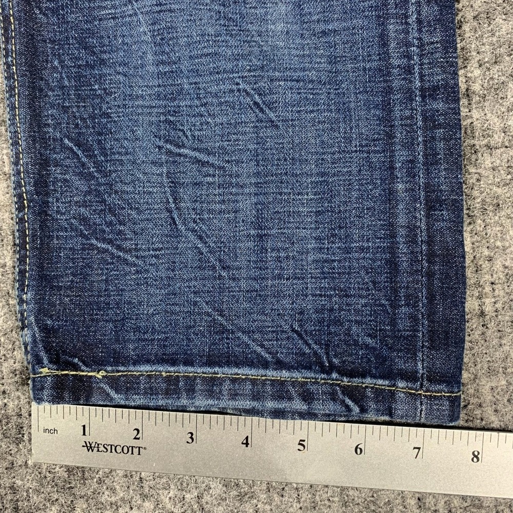 Levis 513 Slim Straight Jeans Mens 36x32 Blue Dark Wash Denim Casual Classic - Picture 10 of 13